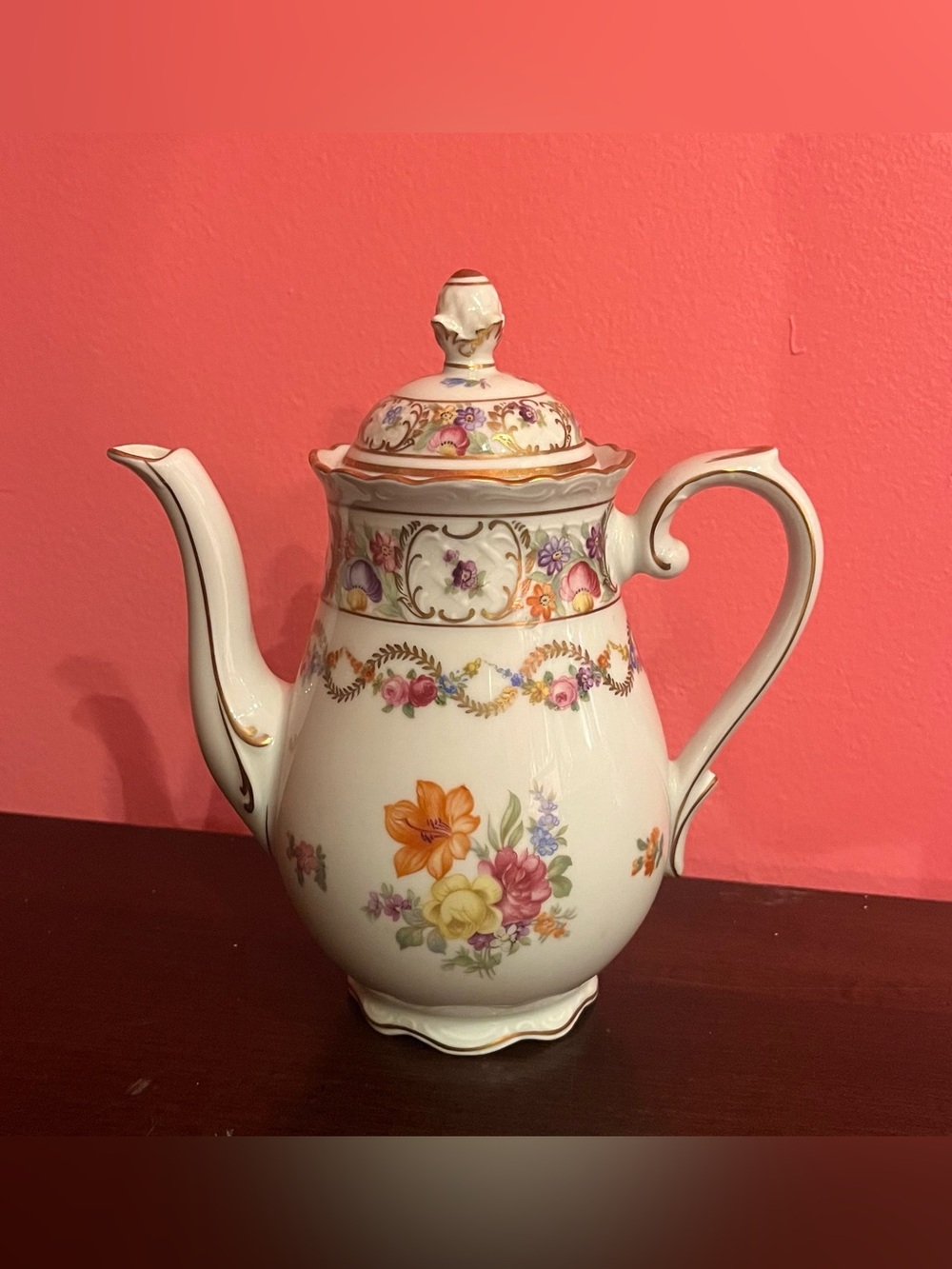 Vintage Porcelain Teapot ‘Empress Dresden Flowers’ Schumann Bavaria